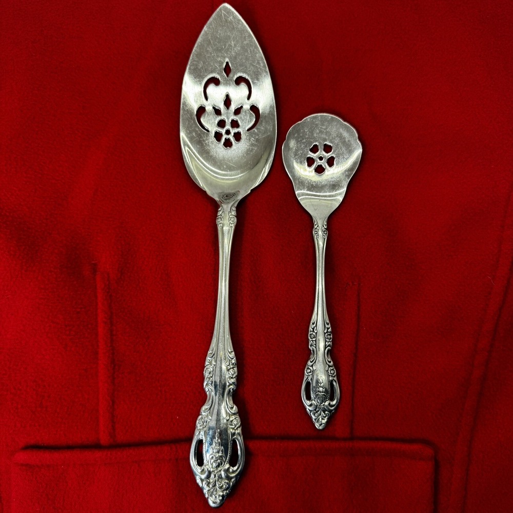Oneida Community BRAHMS PIE SERVER & Jelly Spoon Stainless Glossy Flatware